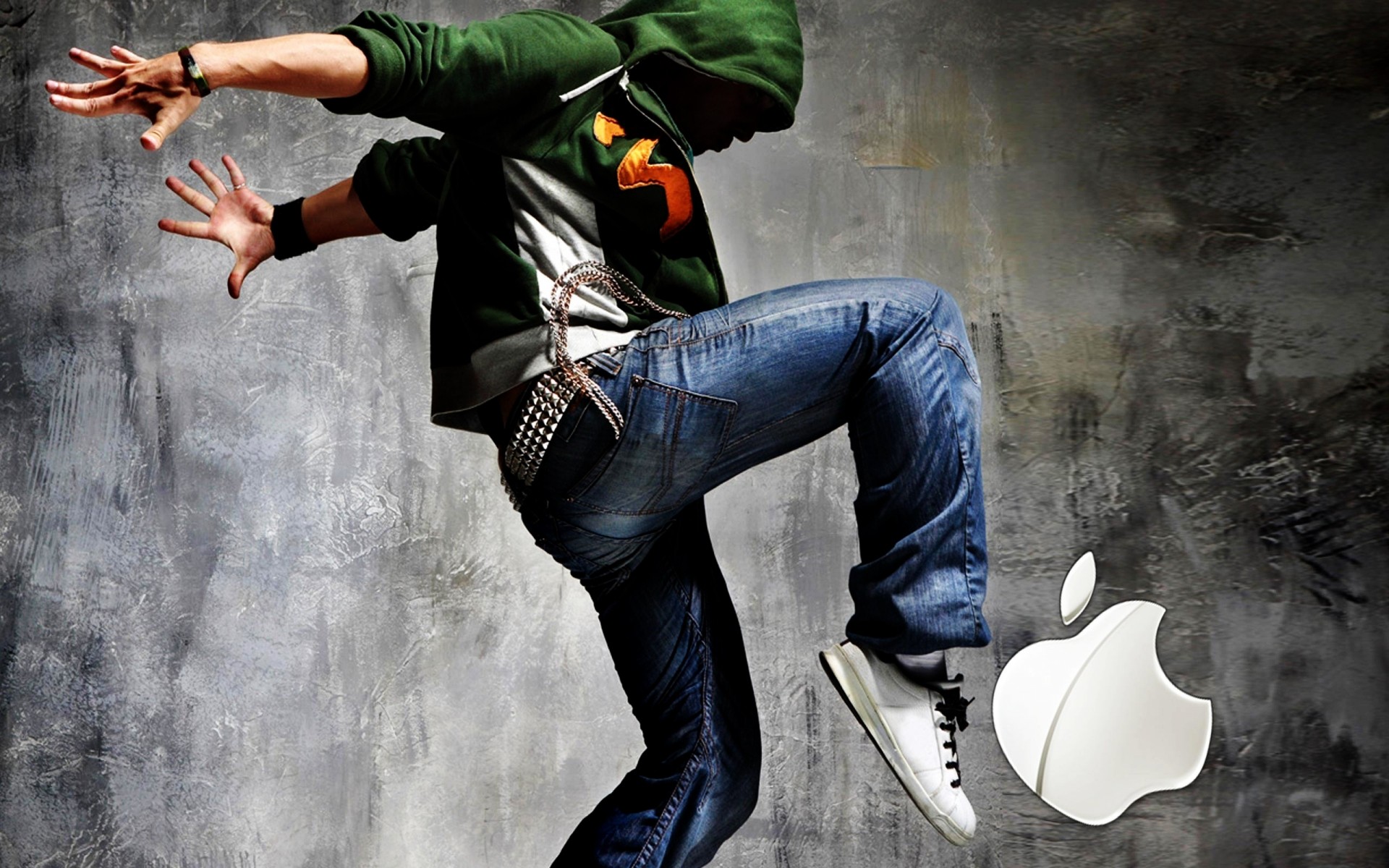 apple один человек взрослый музыка опасность на открытом воздухе производительности носить круто действие реп городской мода движения для ipod фон логотип apple логотип apple