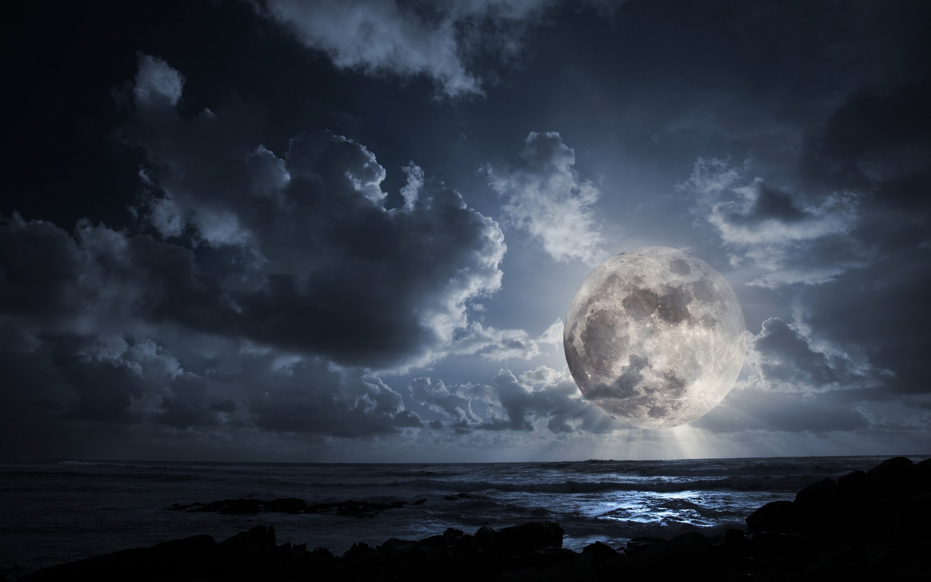 космос воды небо луна шторм природа океан море пейзаж закат темный солнце драматические пляж сумрак облако свет дождь рассвет вечером ночь облака