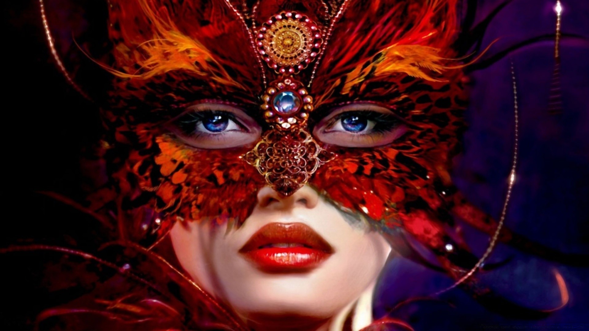 фэнтези тайна лицо хэллоуин фестиваль маска костюм темный портрет искусство красивые яркий маскарадные мода роскошные женщина