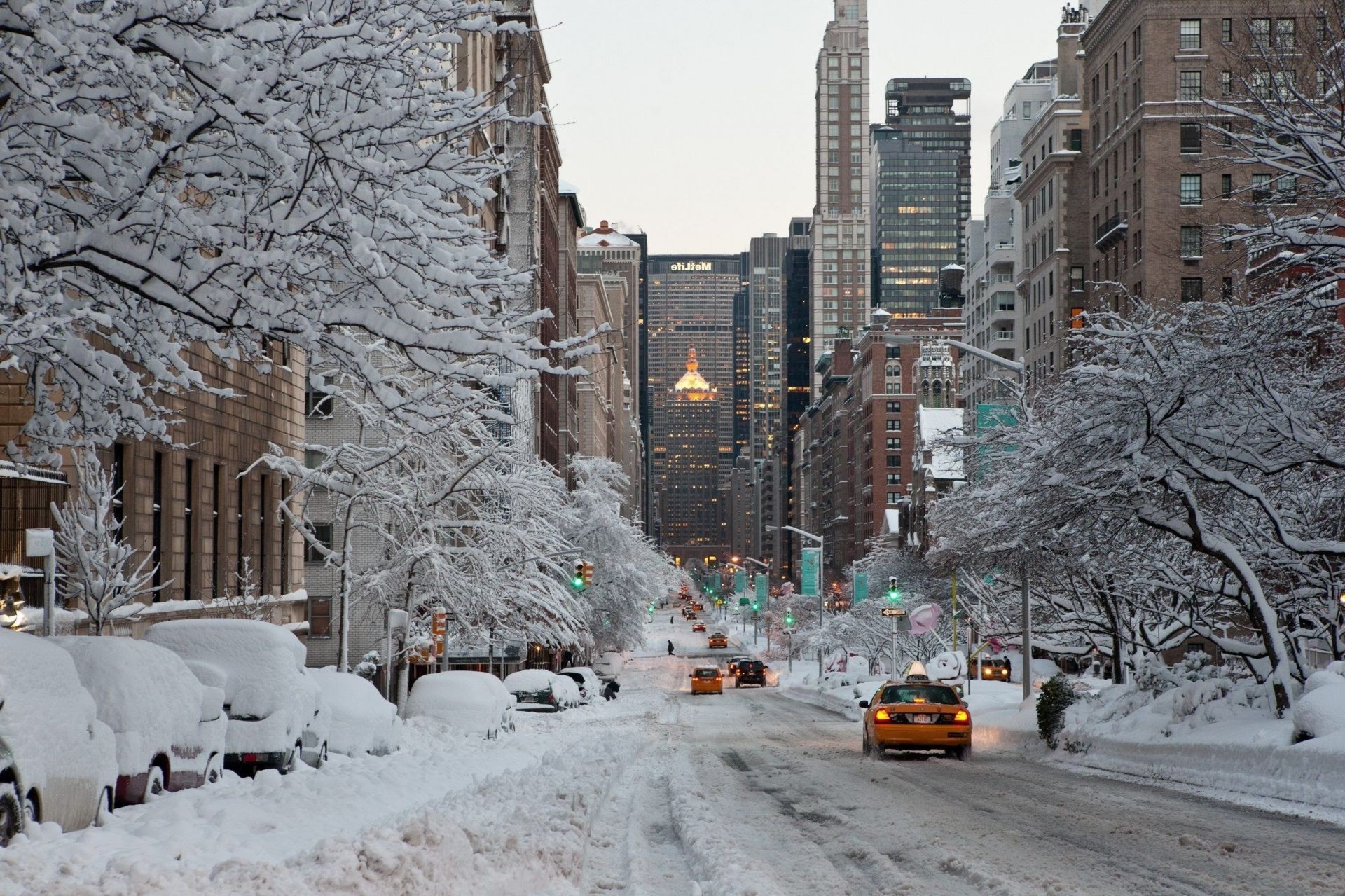Usa New york Winter City Nyc 