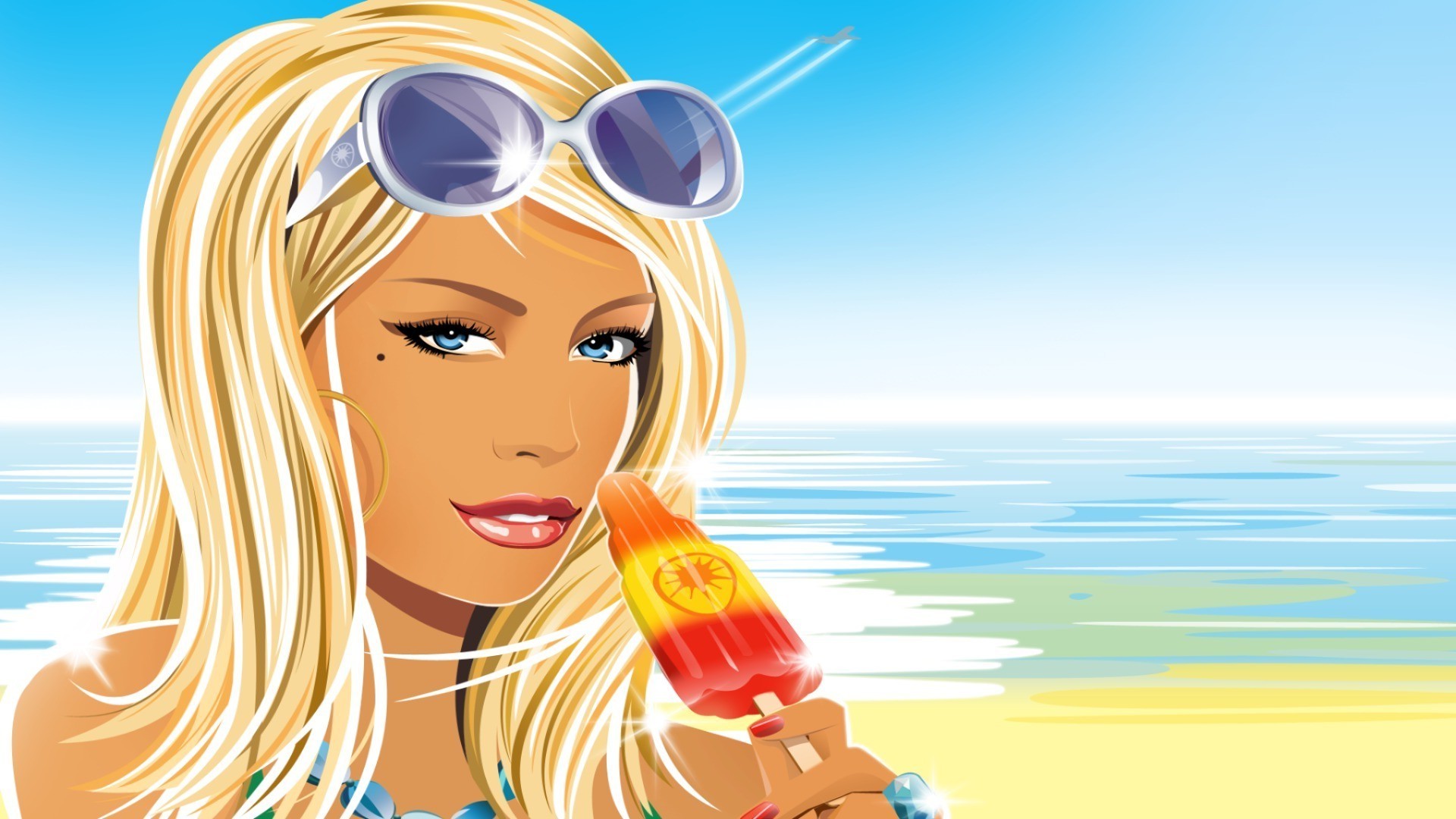 на пляже женщина лето молодой девушка красивые удовольствие небо воды