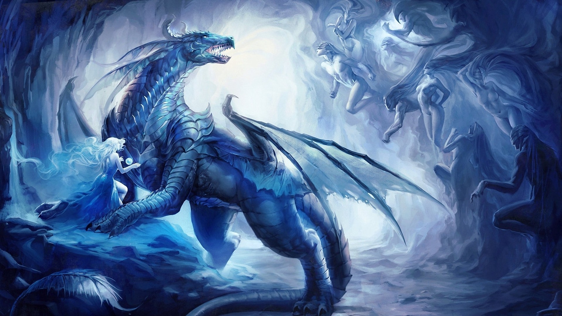 драконы искусство иллюстрация живопись подводный