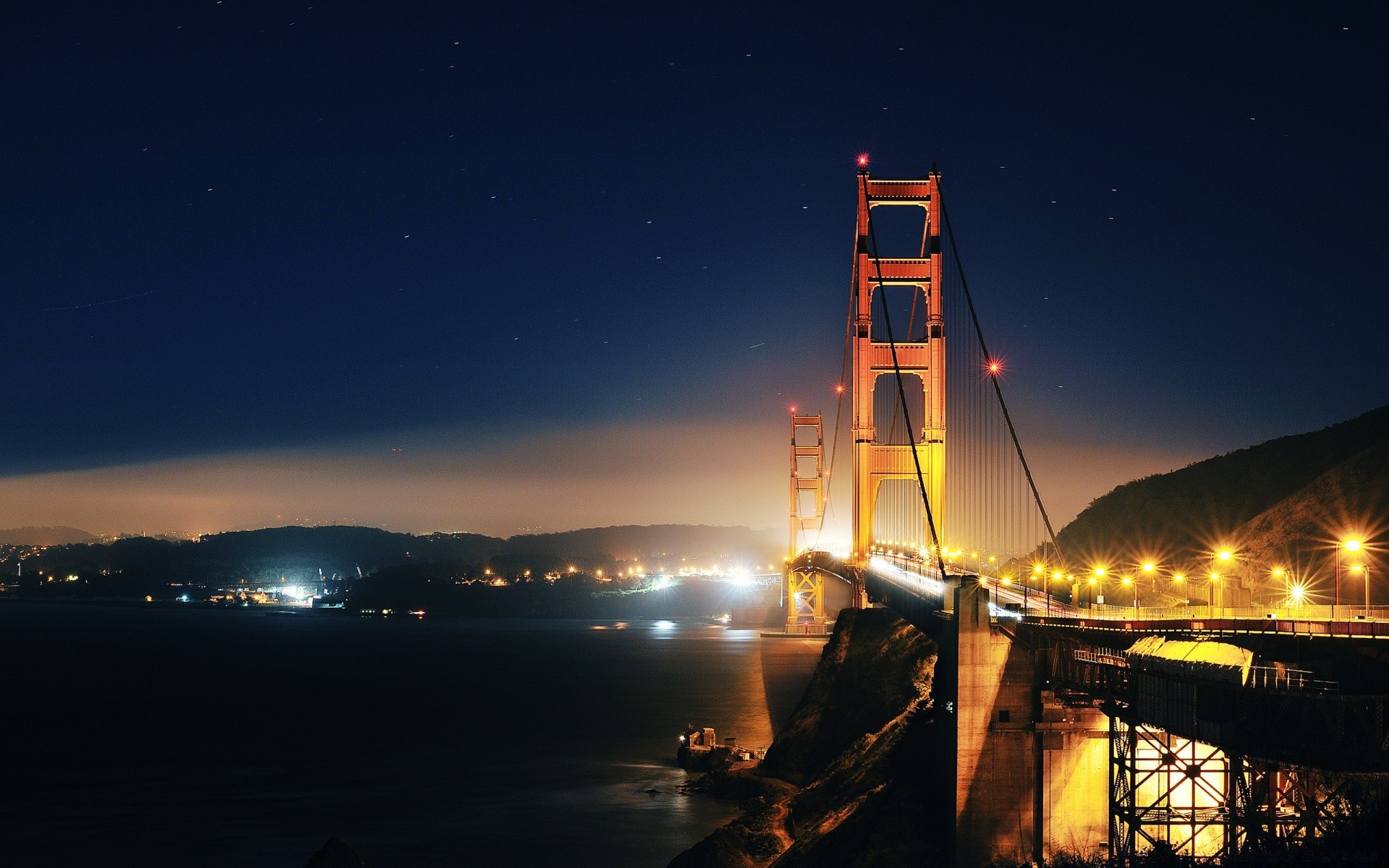 америка воды закат сумрак небо вечером путешествия море свет транспортная система луна архитектура мост океан рассвет город отражение