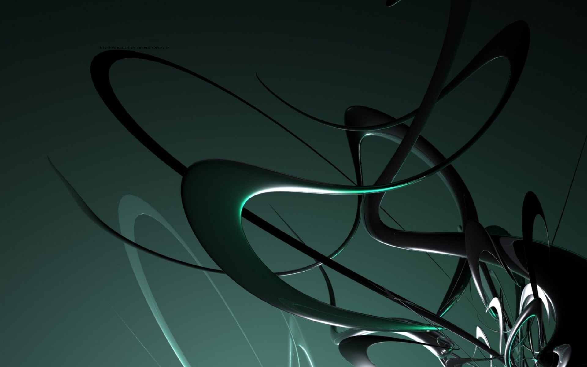 abstracción arte escritorio diseño gráfico ilustración onda línea curva dinámico movimiento luz color forma moderno estilo patrón amd forma metálico verde
