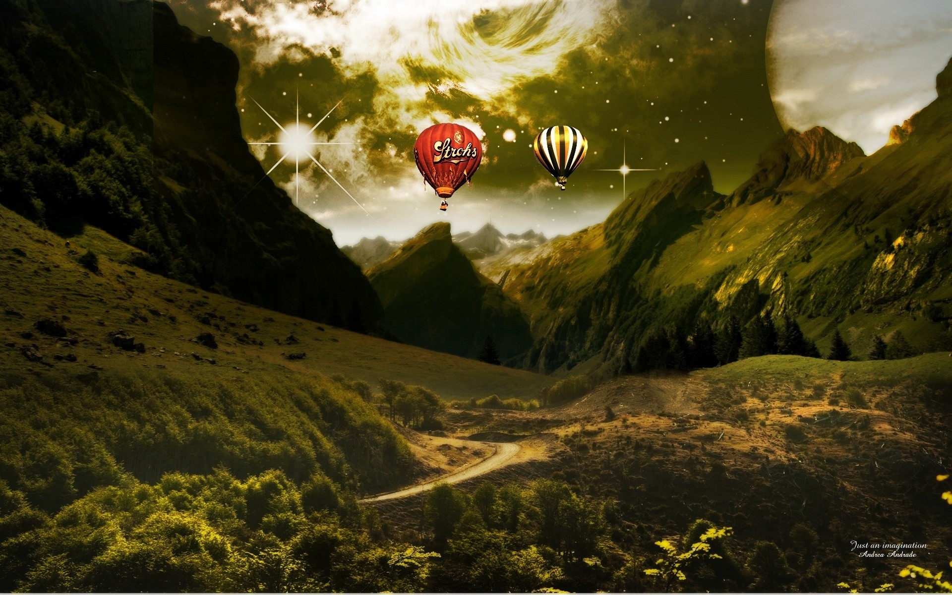 fantasie reisen im freien wasser natur landschaft berge himmel abenteuer