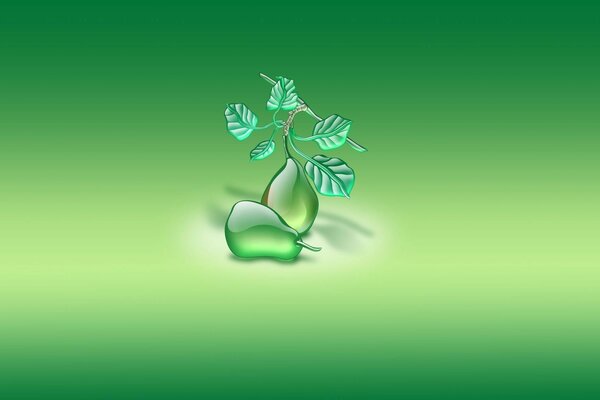 Planta verde abstrata em um fundo verde