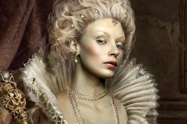 Dame de luxe en robe médiévale