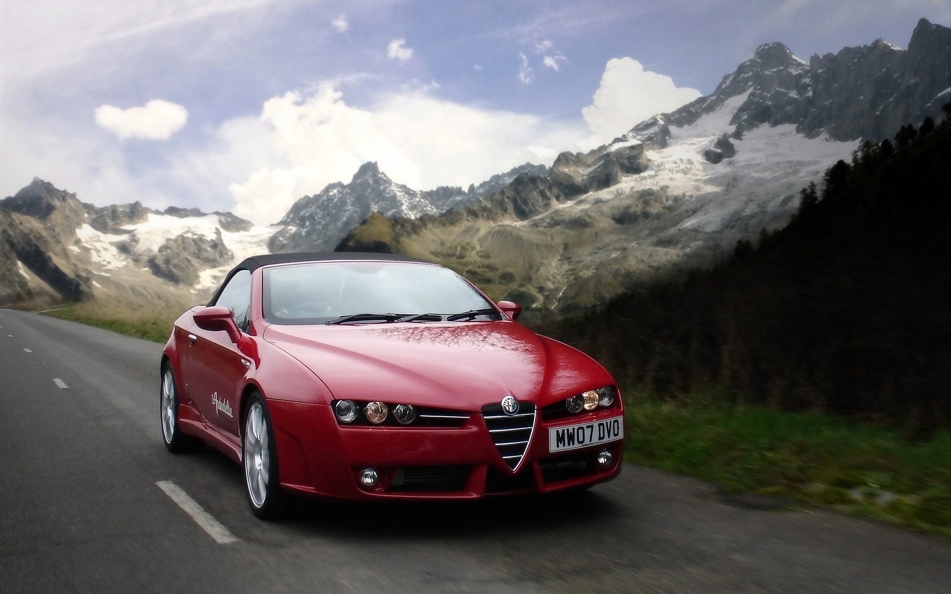 alfa romeo car vehicle hurry transportation system asphalt road blacktop action fast drive