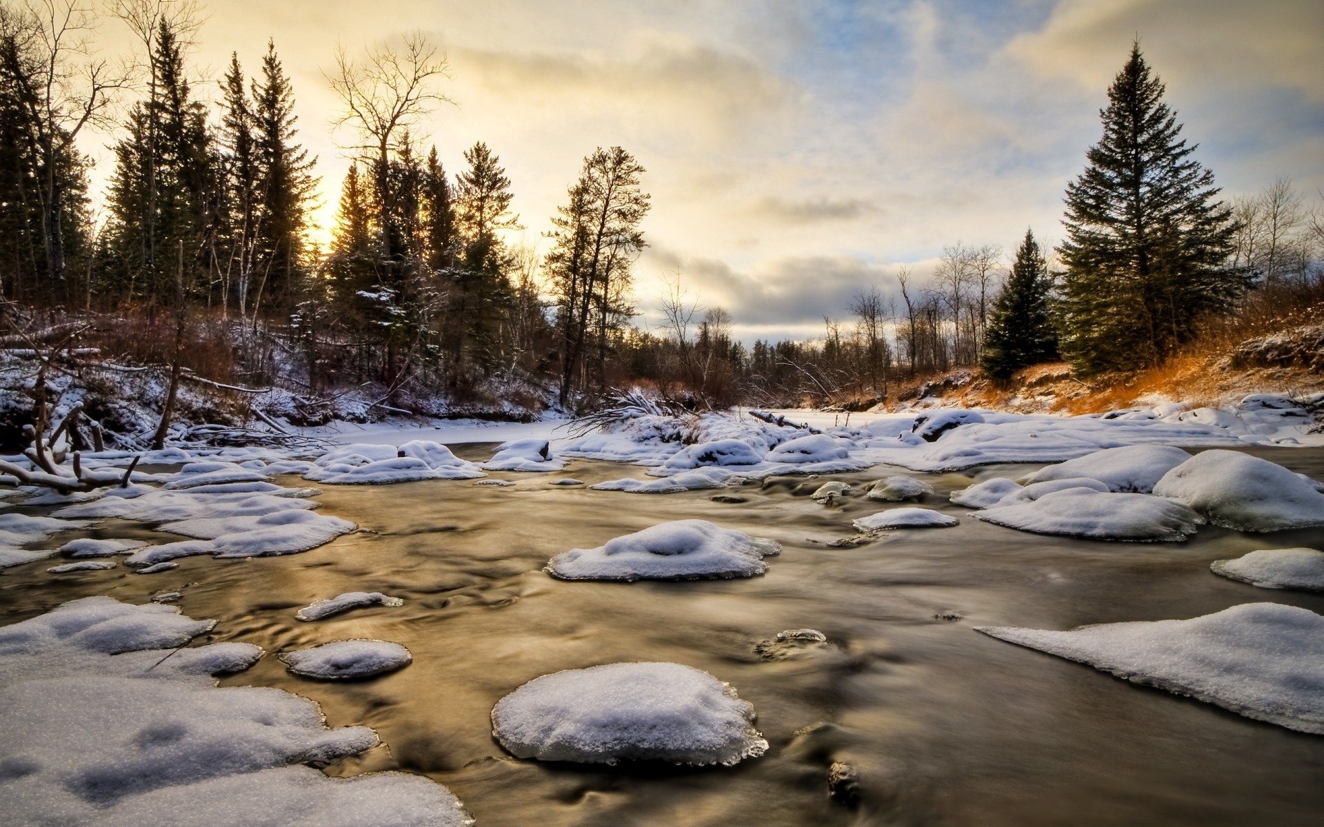 winter schnee landschaft natur wasser eis kalt frost gefroren see dämmerung baum fluss sonnenuntergang reflexion landschaftlich im freien himmel park