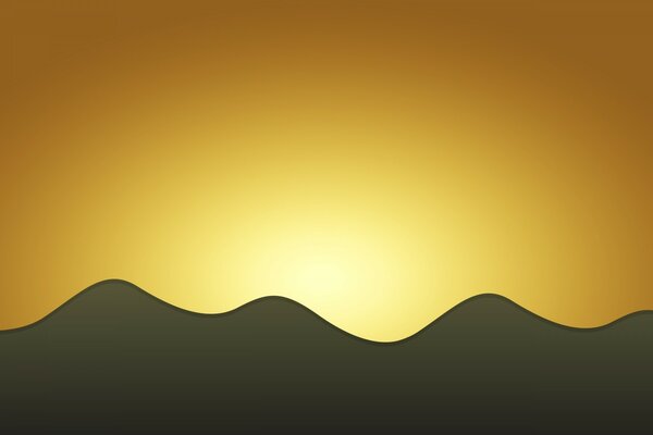 Mountain silhouette against the background of a sunset