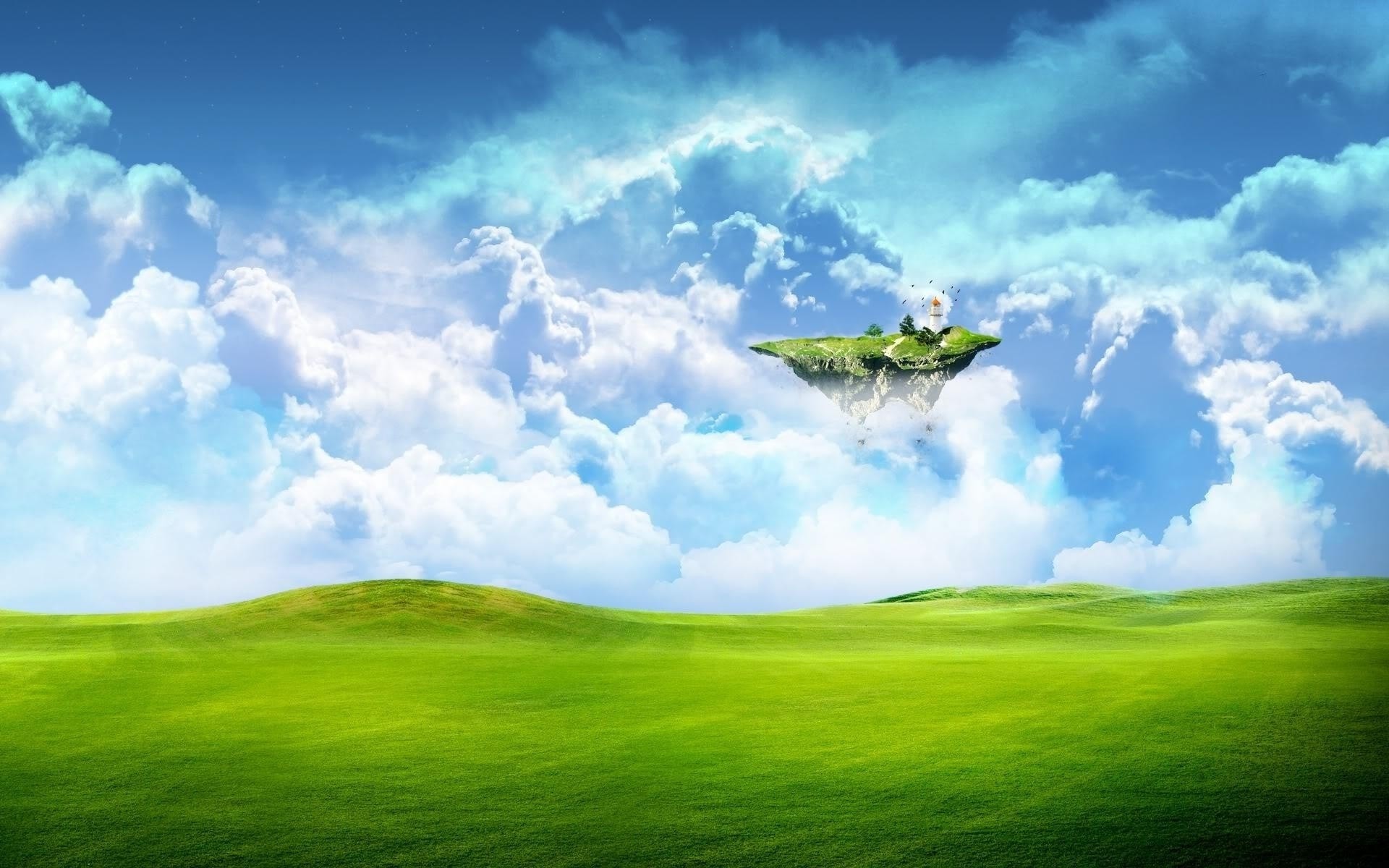 fantasie gras landschaft himmel heuhaufen wolke des ländlichen raums natur weide landschaft weide sommer gutes wetter rasen im freien horizont idylle feld hügel landwirtschaft