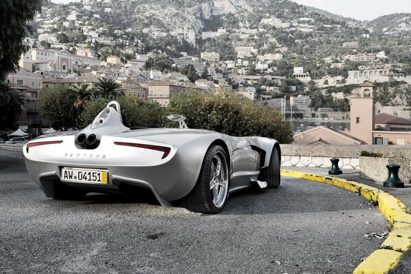 Cool car on the background of the city