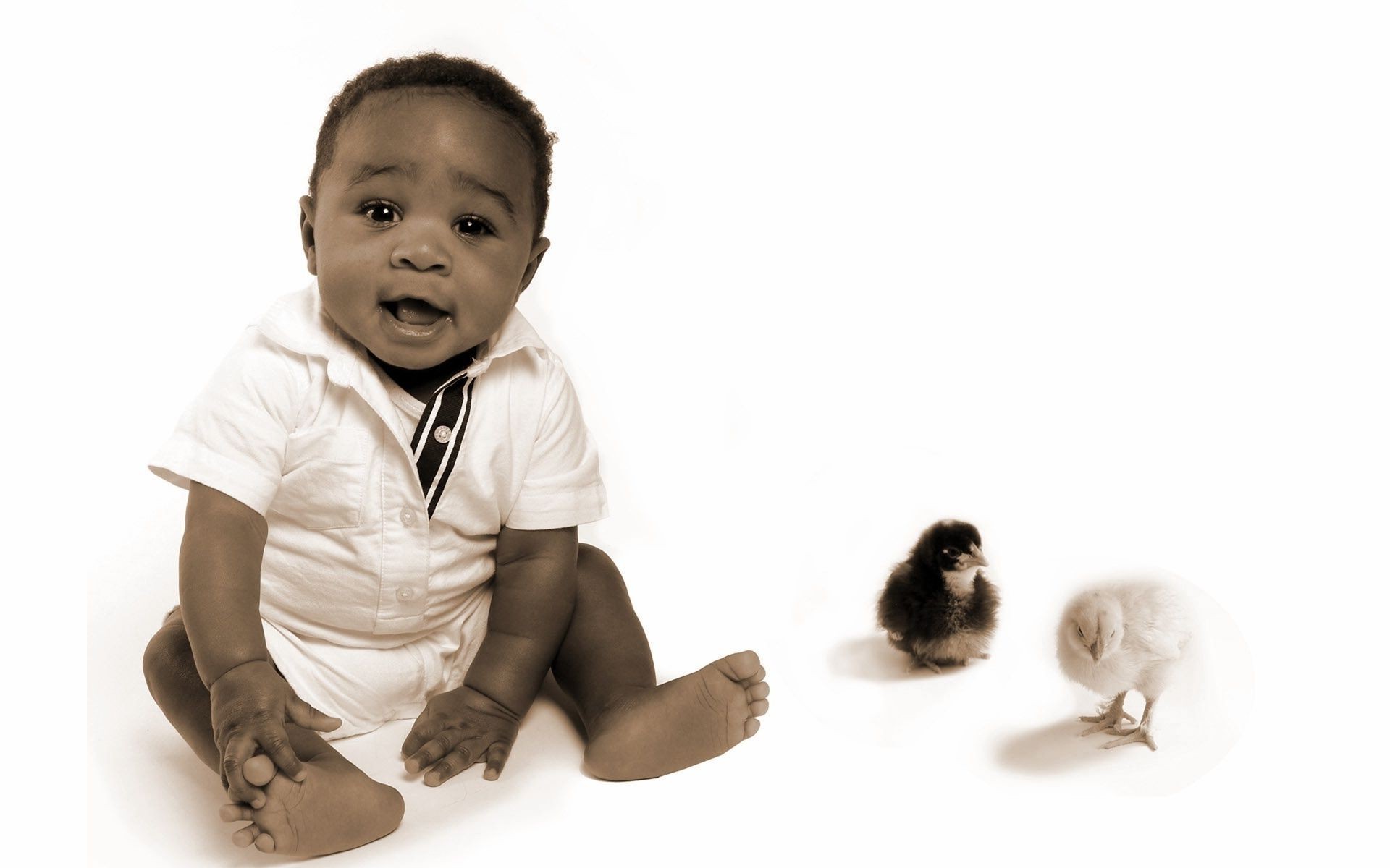 laughing children child little baby one cute isolated portrait boy studio monochrome