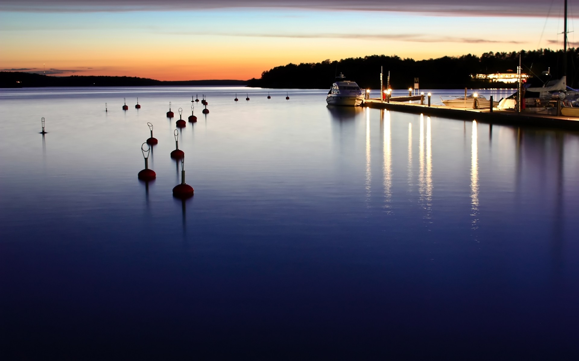 paesaggio acqua riflessione tramonto lago alba sera crepuscolo fiume viaggi cielo molo barca all aperto