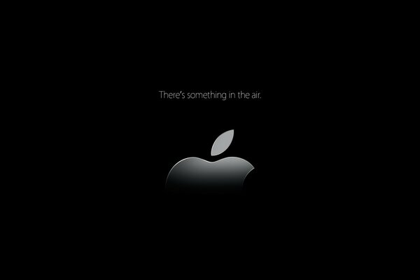 Logotipo de Apple monocromo con frase