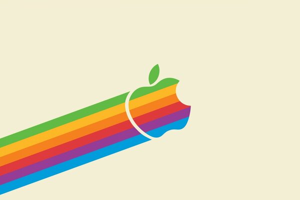 Apple, rainbow colors, stripes