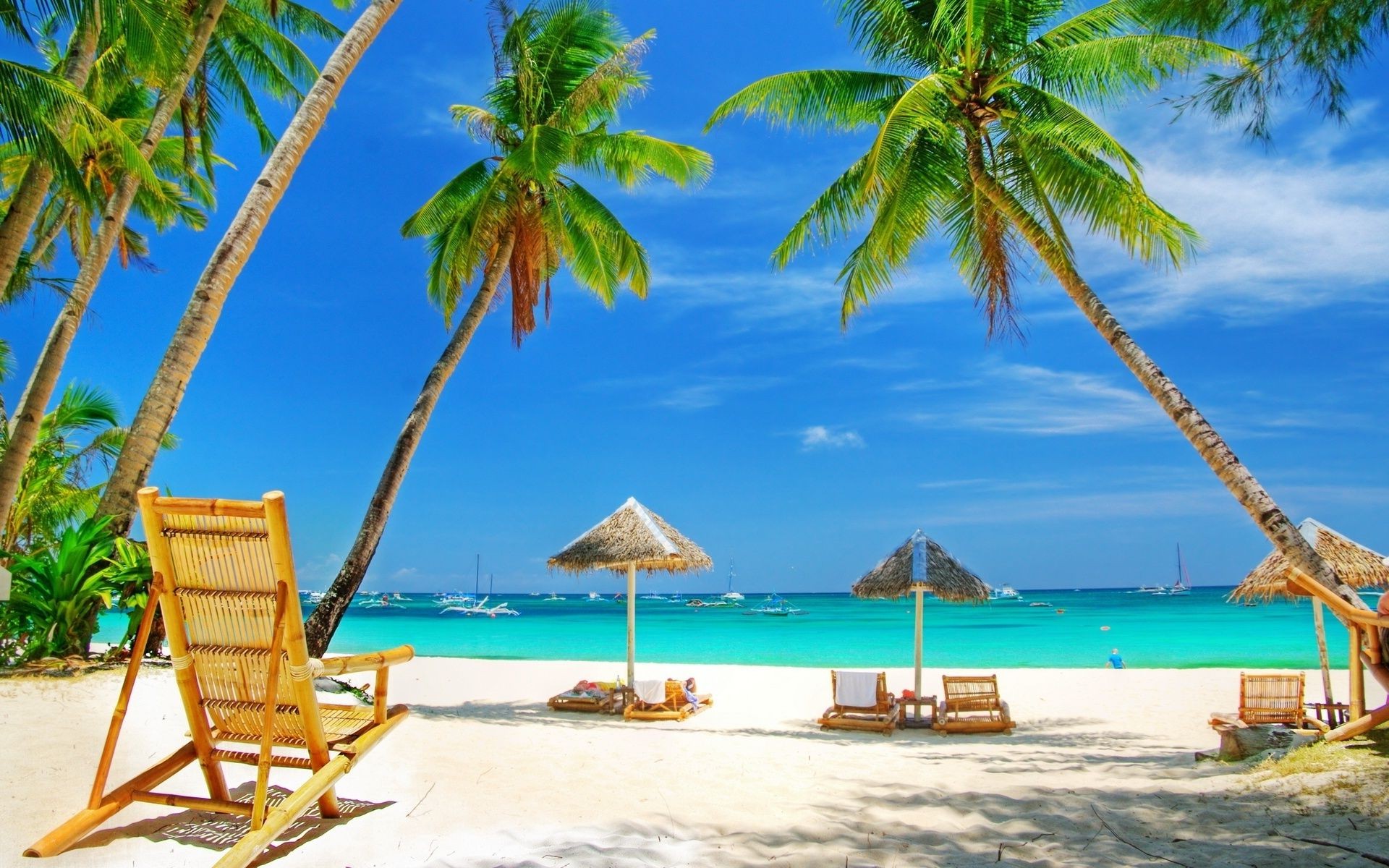 mer et océan tropical plage palmiers station balnéaire sable paradis vacances été océan île chaise exotique mer détente voyage soleil turquoise idylle noix de coco rivage