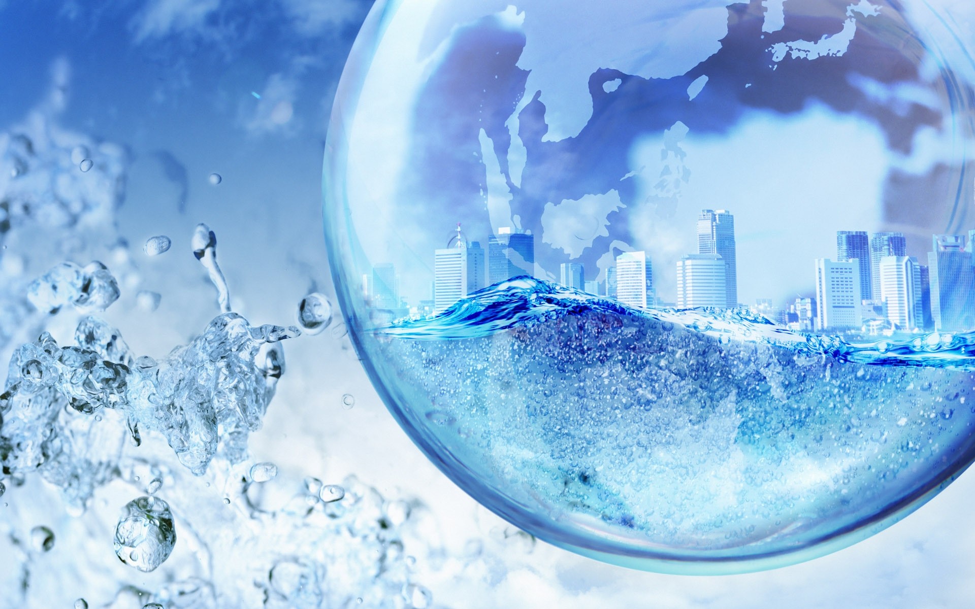 photo manipulation bubble water wet cold drop glass clear purity splash liquid clean motion turquoise drink cool thirst