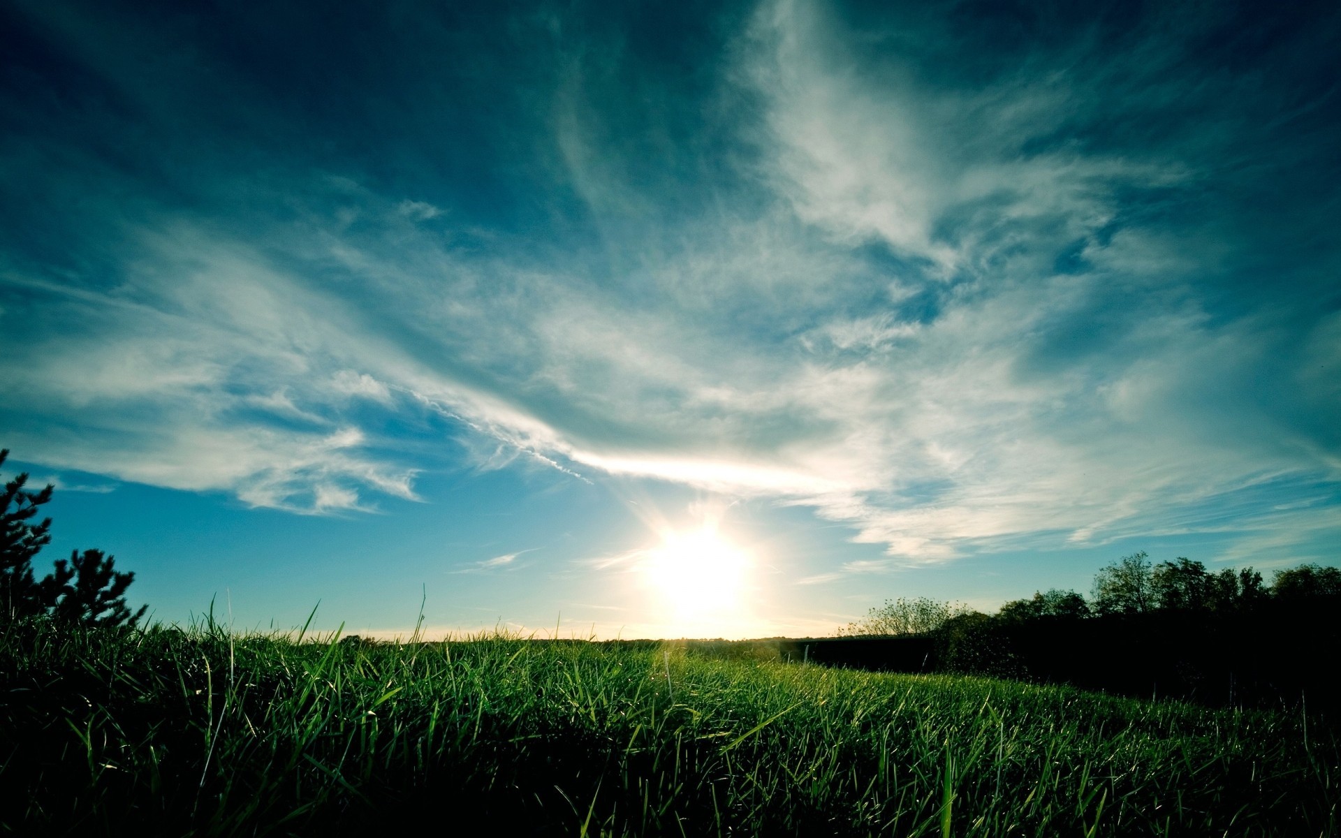 landscapes sun sunset nature dawn sky fair weather grass rural pasture field landscape countryside summer outdoors farm light rocks sea water waves