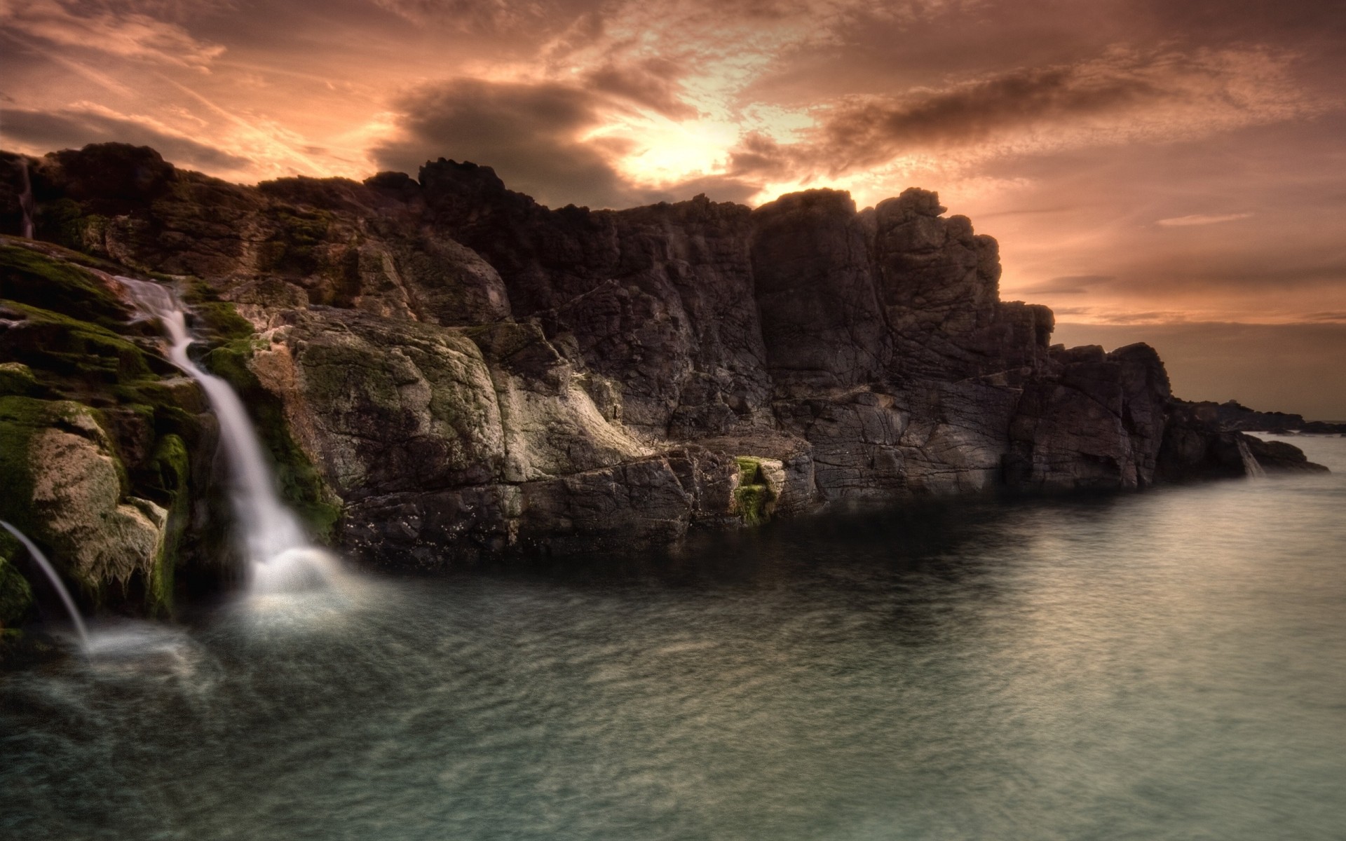 landschaft wasser landschaft sonnenuntergang natur reisen rock himmel meer fluss landschaftlich abend im freien dämmerung dämmerung ozean meer strand berge landschaft wasserfall