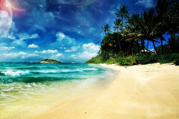 Sable blanc sur une plage tropicale