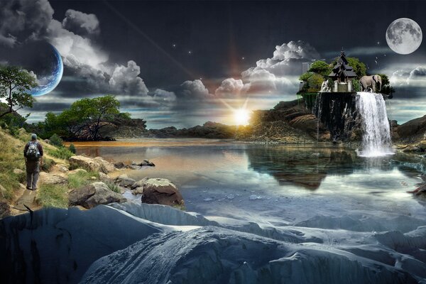 Fantasy landscape travel