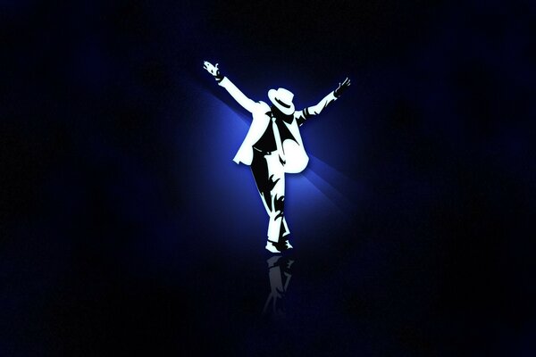 Michael Jackson in a suit on a black background