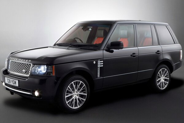 Range rover car on a gray background