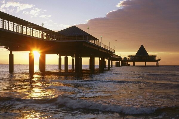 Sunset by the beautiful sea