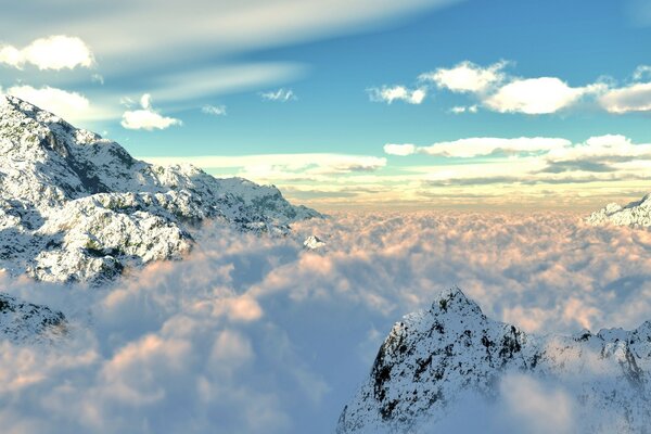 Nuvole di foschia dolce sparsi nel cielo