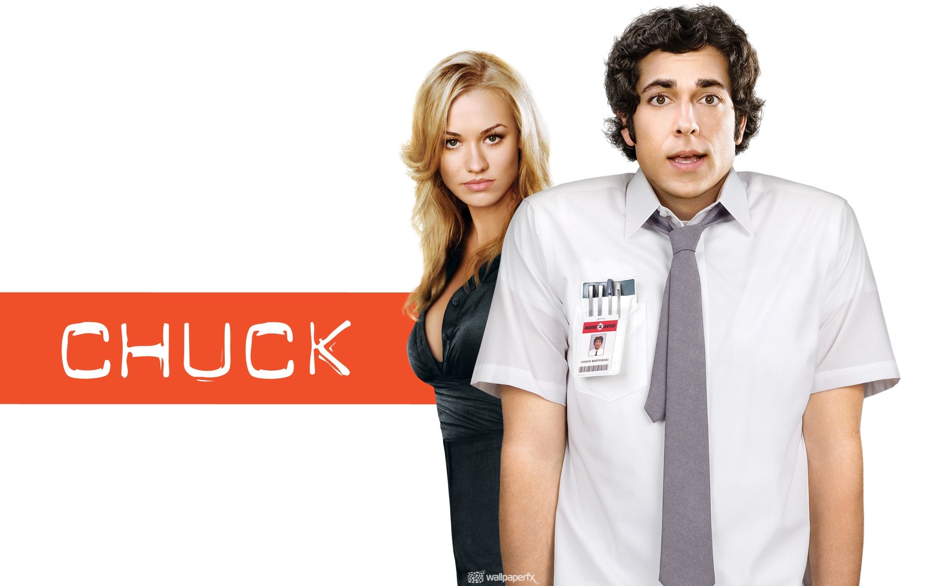 tv-serie isoliert frau mann geschäft schön jung zachary levy yvonne strahski chuck bartowski sarah walker