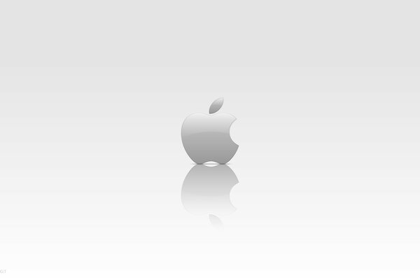 Apple logo on a gray background