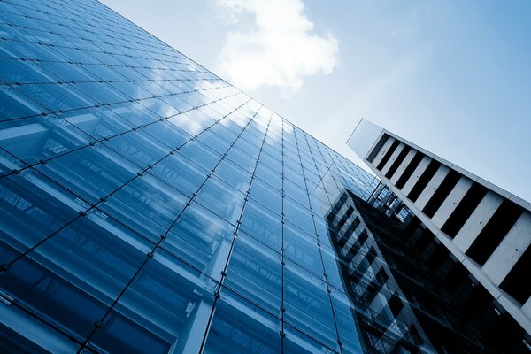 Modern high-rise with panoramic windows