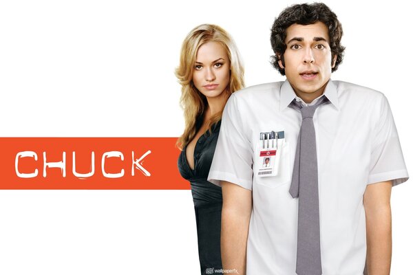 Los protagonistas de la serie de comedia Chuck .