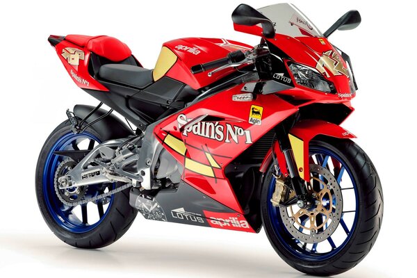 Aprilia rotes Rennmotorrad