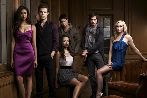 A TV series starring Ian Somerhalder. Group portrait of fashionable youth