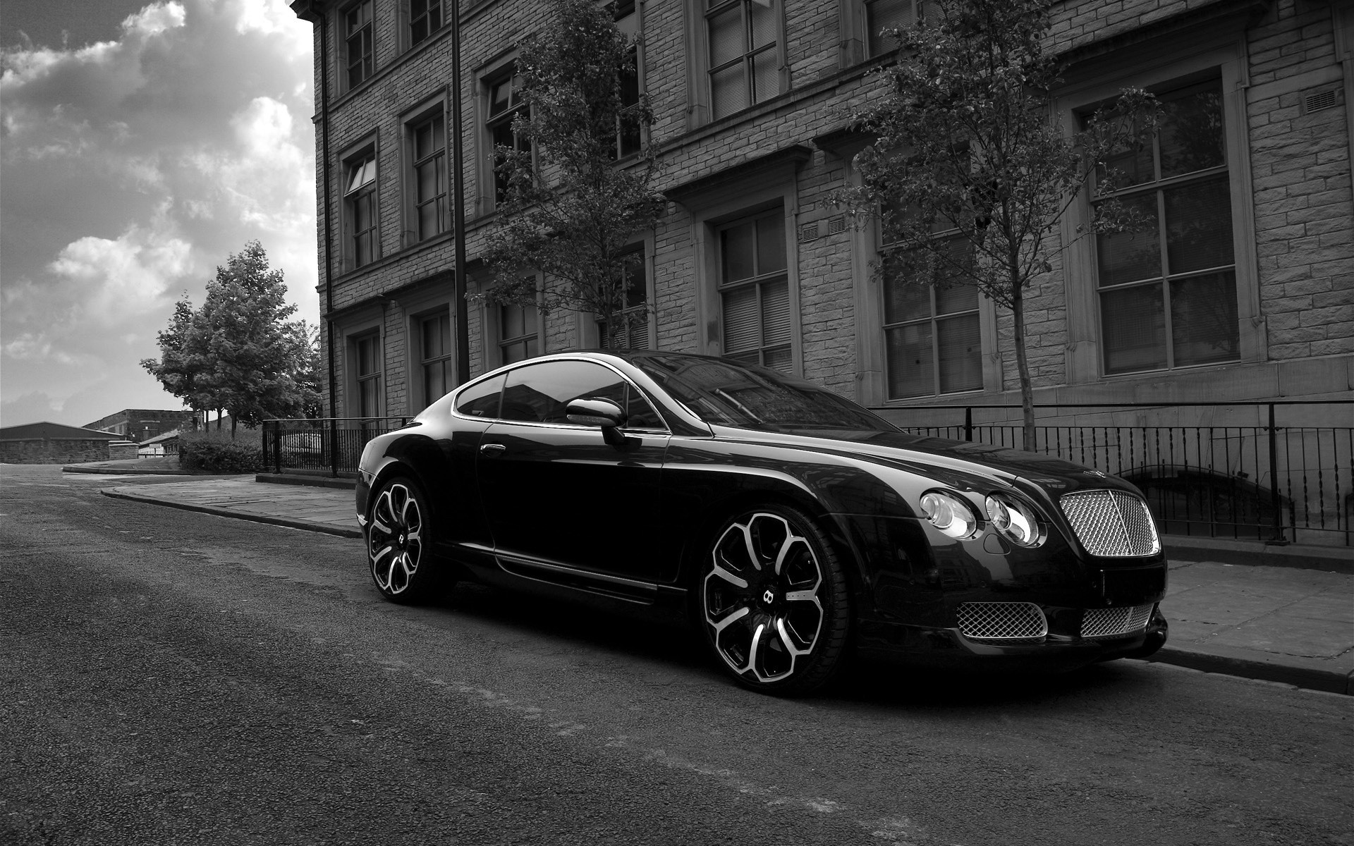 bentley auto auto straße bürgersteig monochrom transportsystem straße asphalt räder bentley gts