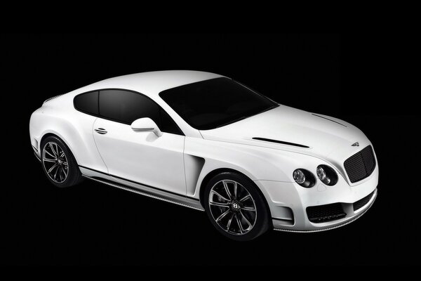 Bentley blanco sobre fondo negro