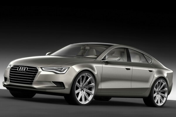 Audi grey metallic car