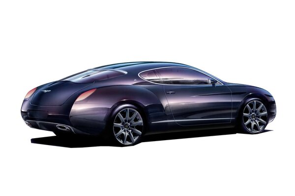 Powerful wheels, streamlined modern bentley car