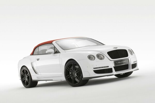 White bentley fast car