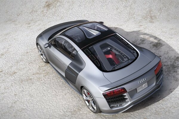 Audi car with transparent roof