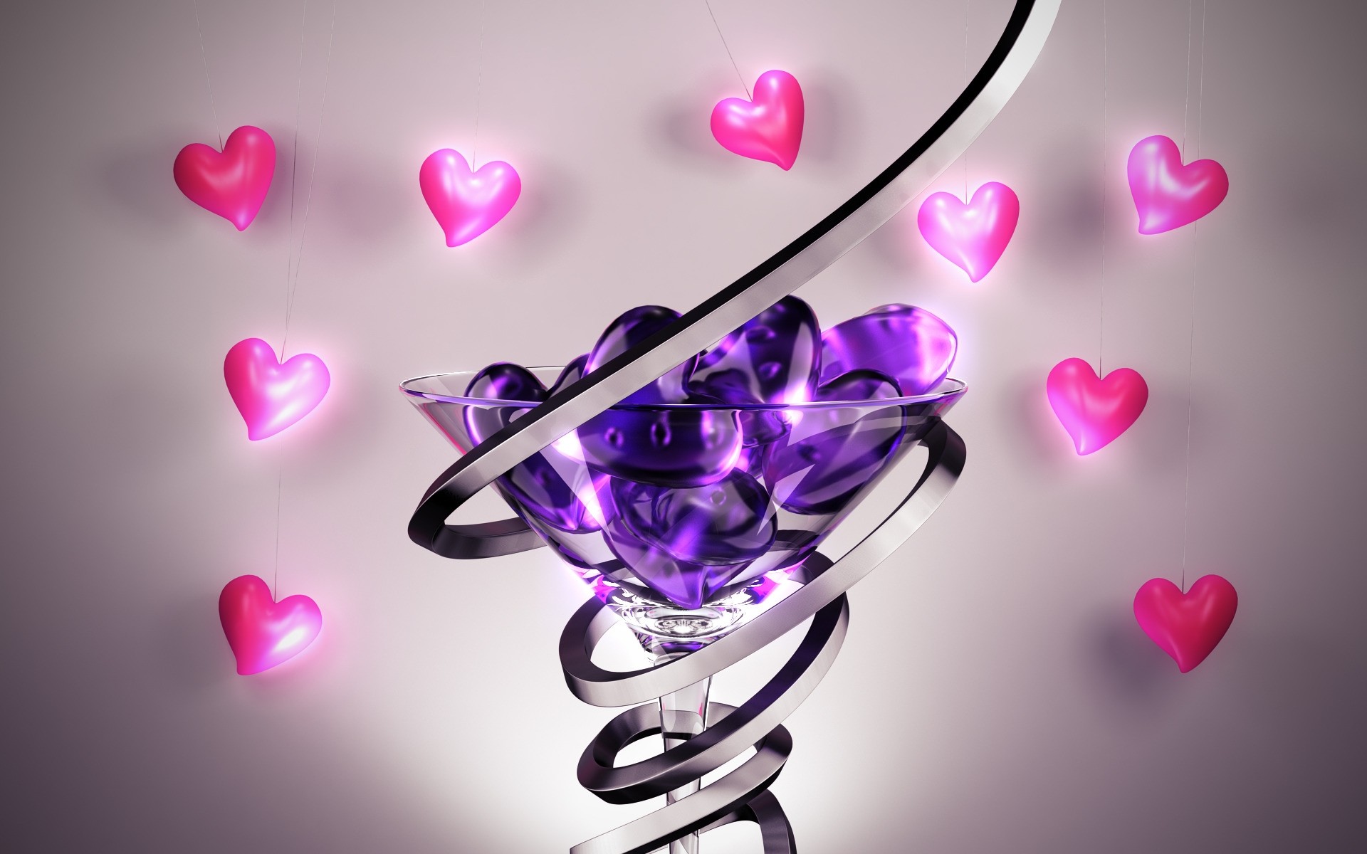 абстракция романтика любовь сердце романтический яркий украшения рабочего стола дизайн спираль стекло
