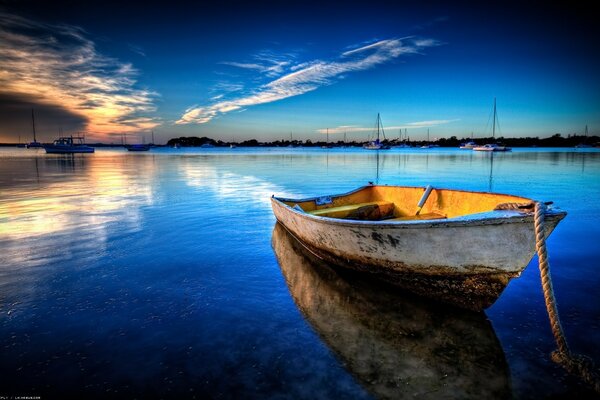 Exceptional boat anchored