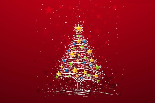 Albero di Natale astratto fatto di stelle