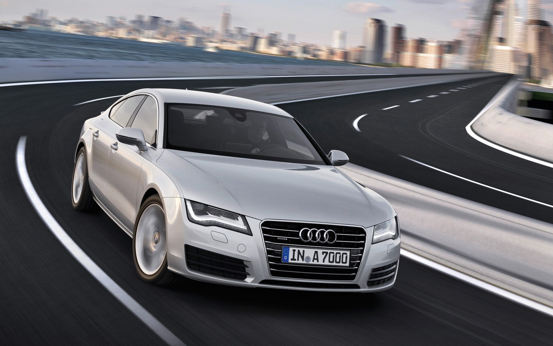 audi auto auto sistema di trasporto veloce asfalto fretta guidare sfocatura strada azione marciapiede automobile nigella audi a7