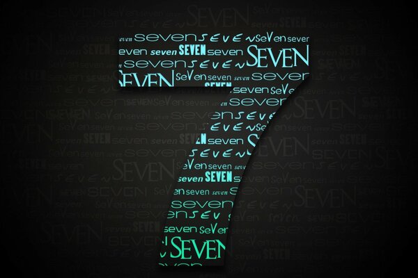 The number seven consisting of words