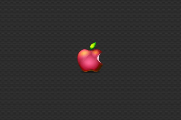 Ein abgebrochener Apfel. Apple-Logo mit farbigem Apfel