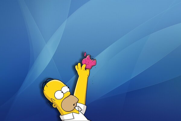 Homer Simpson donut markasını elinde tutuyor