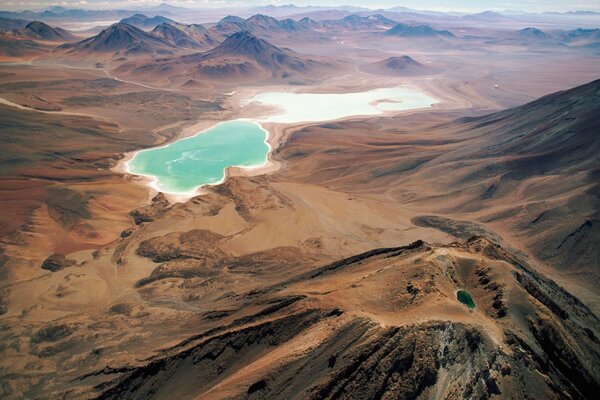 View of the lakes in the vast desert